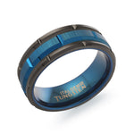 Load image into Gallery viewer, Blue Tungsten Multi Finish Flat Band Band 
Width: 8mm
