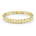 Load image into Gallery viewer, Gold Stainless Steel Bike-Link Bracelet 
Length: 8&quot; + 0.5&quot;
