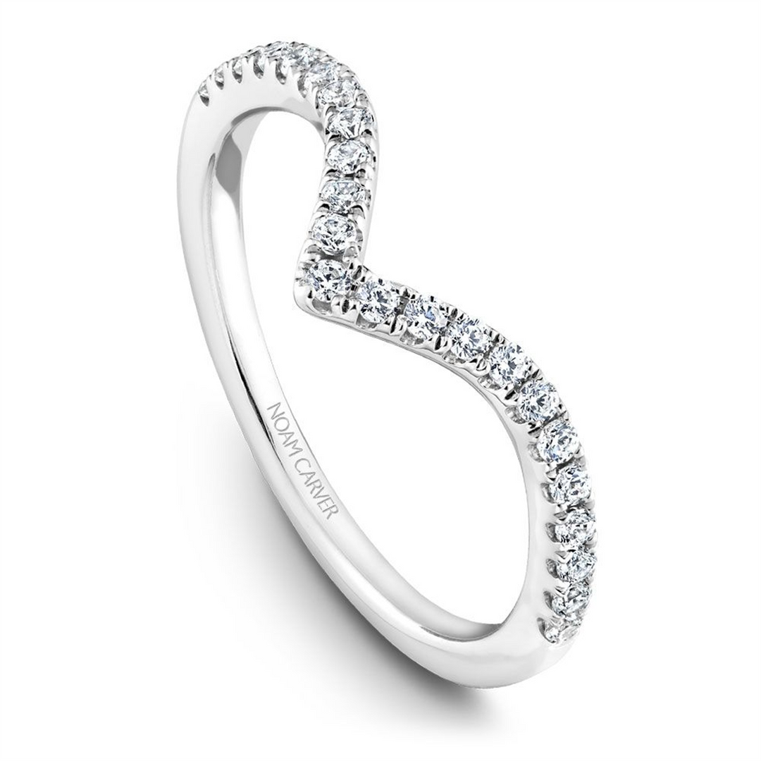 Lady's White Gold Curved Prong Set Diamonds Band
Diamond Shape: Round