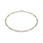 Load image into Gallery viewer, Two-Tone Stainless Steel Figaro Anklet 
Length: 10&quot;
Width: 4.5mm
Fi
