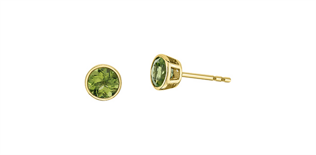 10K Yellow Gold Round Peridot Stud Earrings
Primary Stone: Round Peri