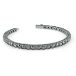 Load image into Gallery viewer, Gun-Metal Grey Stainless Steel Tennis Bracelet with Cubic Zirconiums 
Length: 8&quot;
