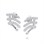 Load image into Gallery viewer, White Sterling Silver Cubic Zirconium Polished Cuff Earrings
Earring
