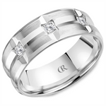 Load image into Gallery viewer, Men's White Gold Bevel Diamond Band 
Total Diamonds: 0.15cttw
Top Wi