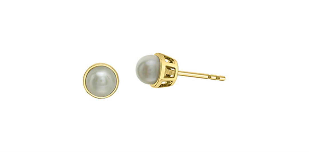 10K Yellow Gold Round Pearls Stud Earrings
Primary Stone: Round Pearl