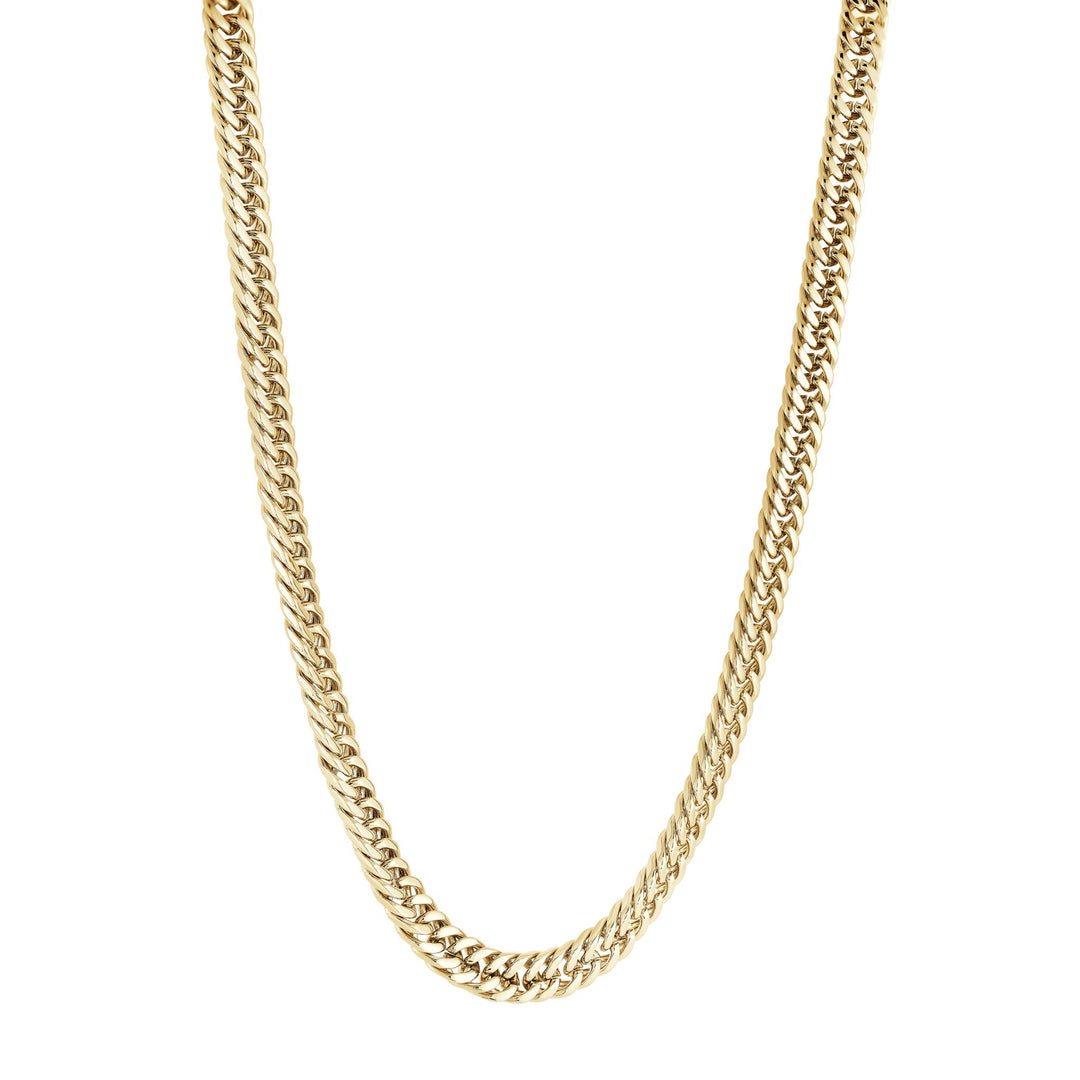 Gold Stainless Steel Double Curb Chain 
Length: 22"