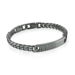 Load image into Gallery viewer, Gun-Metal Grey Stainless Steel Curb Bracelet 
Length: 8&quot; + 0.5&quot;
Widt
