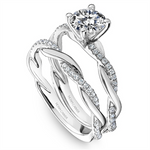 Load image into Gallery viewer, White Gold Intertwined Diamond Engagement Ring Semi-Mount
Fits Centre