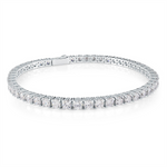 Load image into Gallery viewer, White Stainless Steel Tennis Bracelet with Cubic Zirconium 
Length: 7
