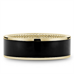 Load image into Gallery viewer, Men's Yellow Gold Flat Band with Polished Finish and Enamel Inlay
Top