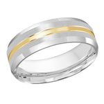 Load image into Gallery viewer, Men&#39;s 10K White &amp; Yellow Gold Bevel Band with Satin Finish
