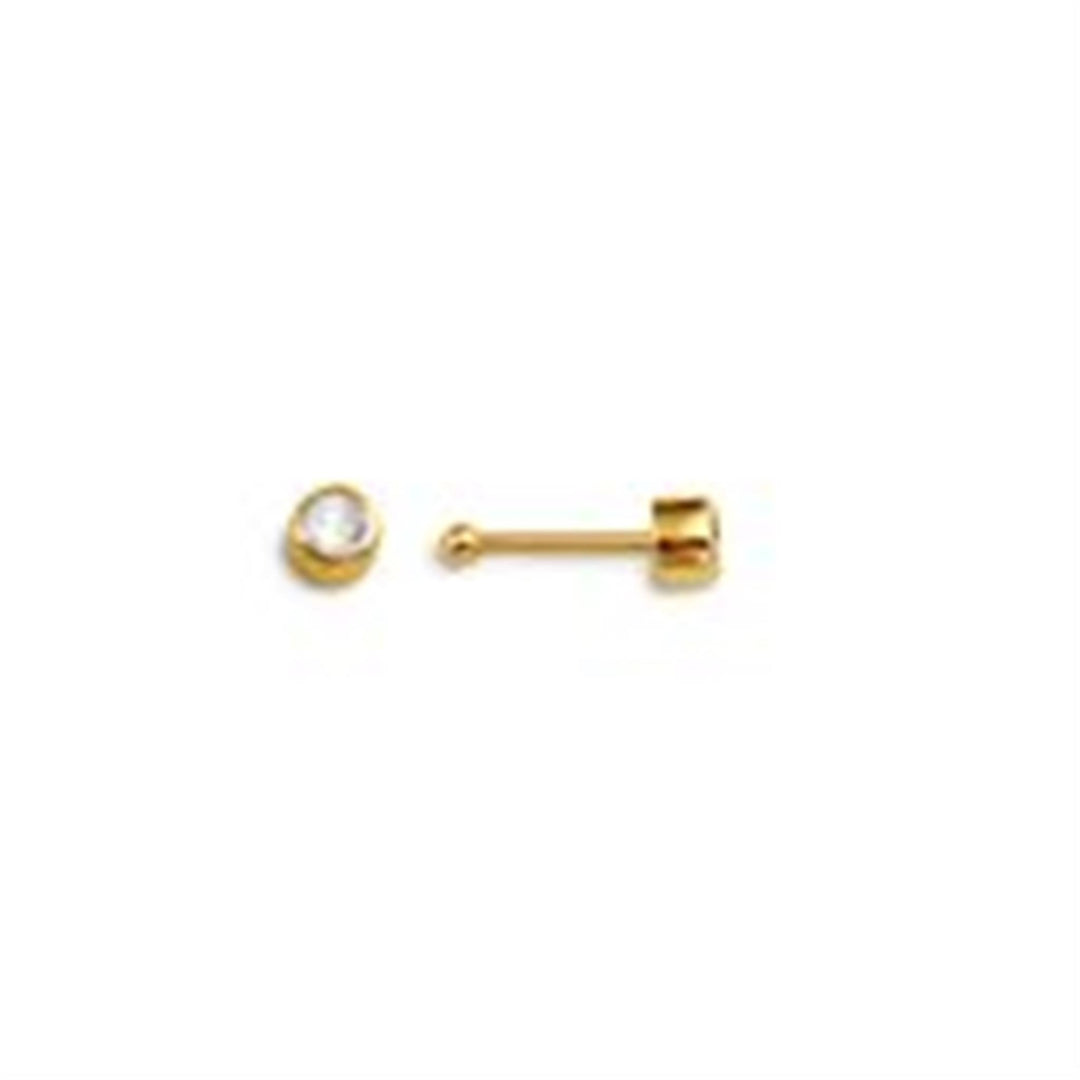 14K Yellow Gold Nose Stud with Cubic Zirconia 
Collection: Sparkles