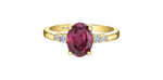 Load image into Gallery viewer, 10K Yellow Gold Garnet and Diamonds Ring
Primary Stone: Oval-Cut Garn
