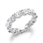 Load image into Gallery viewer, Lady&#39;s White Gold Prong Set Eternity Lab Diamonds Band
Diamond Shape: Oval
