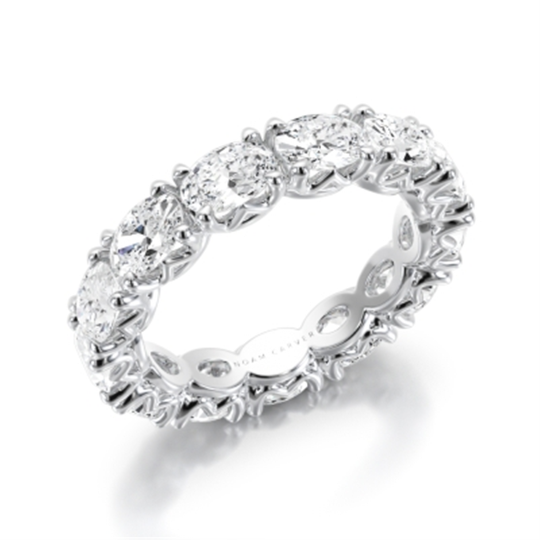 Lady's White Gold Prong Set Eternity Lab Diamonds Band
Diamond Shape: Oval