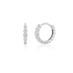 Load image into Gallery viewer, White Sterling Silver Lab Diamond Round Huggie Earrings
Earring Lengt