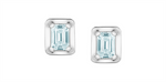 Load image into Gallery viewer, 10K White Gold Picture Frame Emerald Lab Diamonds Stud Earrings
Total
