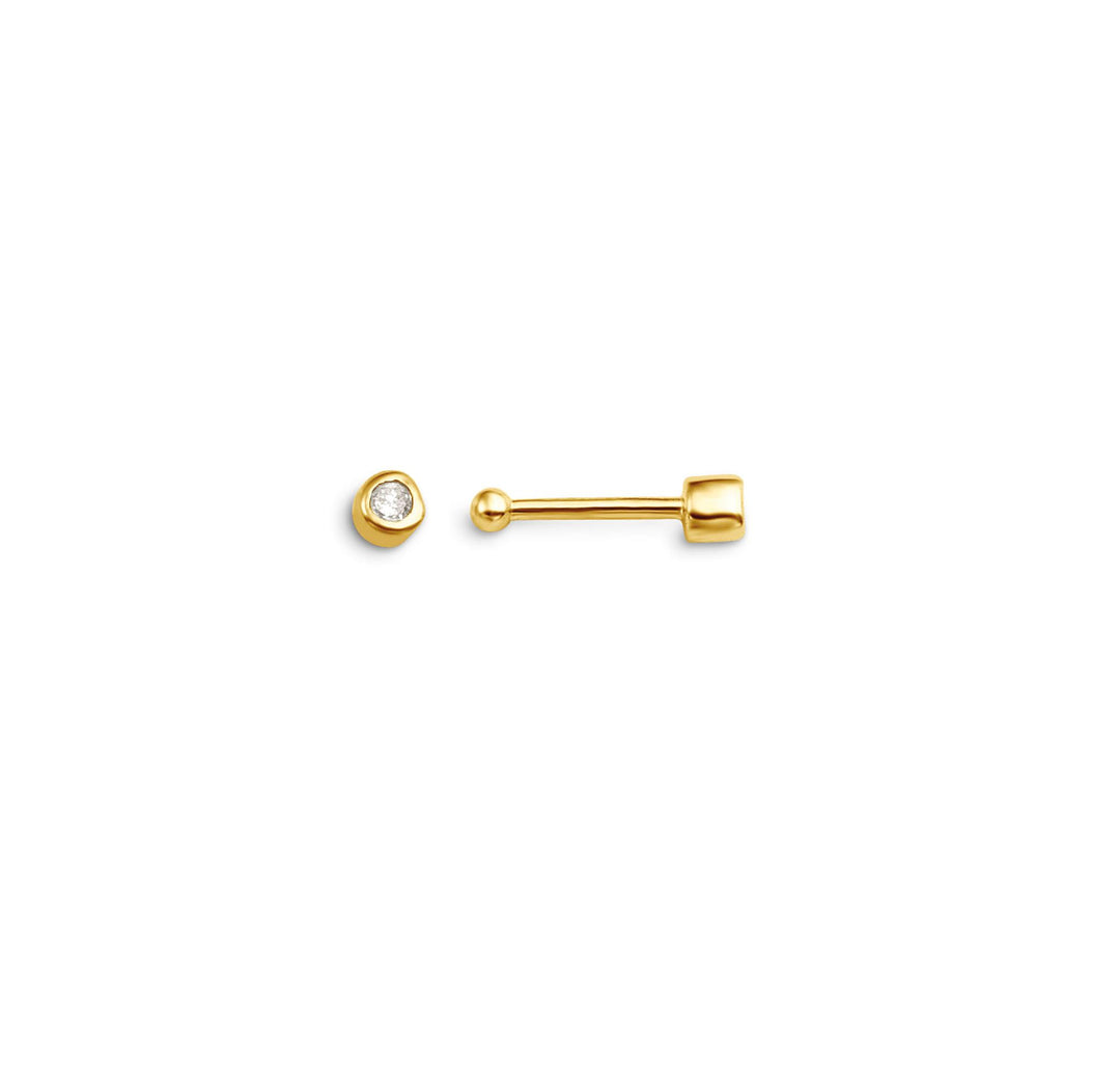 14K Yellow Gold Nose Stud with Diamond 
Collection: Sparkles