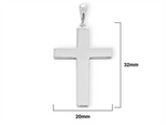 Load image into Gallery viewer, Sterling Silver White Polished Cross Religious Pendant 
Length: 32mm