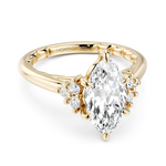 Load image into Gallery viewer, Yellow Gold Side Stones Diamond Engagement Ring Semi-Mount
Fits Centr
