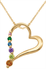 Load image into Gallery viewer, Personalized White Gold Heart 
Number of stones available: 1 - 6
