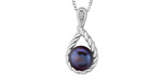 Load image into Gallery viewer, White Sterling Silver Polished Pearl &amp; Lab Diamond Pendant Necklace