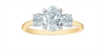 Load image into Gallery viewer, 14K Yellow &amp; White Gold 3 Stone Oval Lab Diamond Engagement Ring
