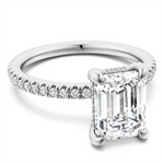Load image into Gallery viewer, White Gold Side Stones Diamond Engagement Ring Semi-Mount
Fits Centre