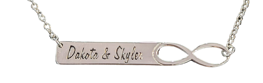 Personalized White Gold Infinity Name Necklace