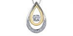 Load image into Gallery viewer, 10K White &amp; Yellow Gold Diamond Teardrop Polished Dancing Stone Pendan
