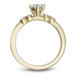 Load image into Gallery viewer, 14K Yellow Gold Unique Round Diamond Engagement Ring
