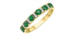 Load image into Gallery viewer, 10K Yellow Gold Single Row Emeralds and Diamonds Band
Primary Stone:
