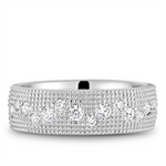 Load image into Gallery viewer, Men's White Gold Beaded Diamond Band