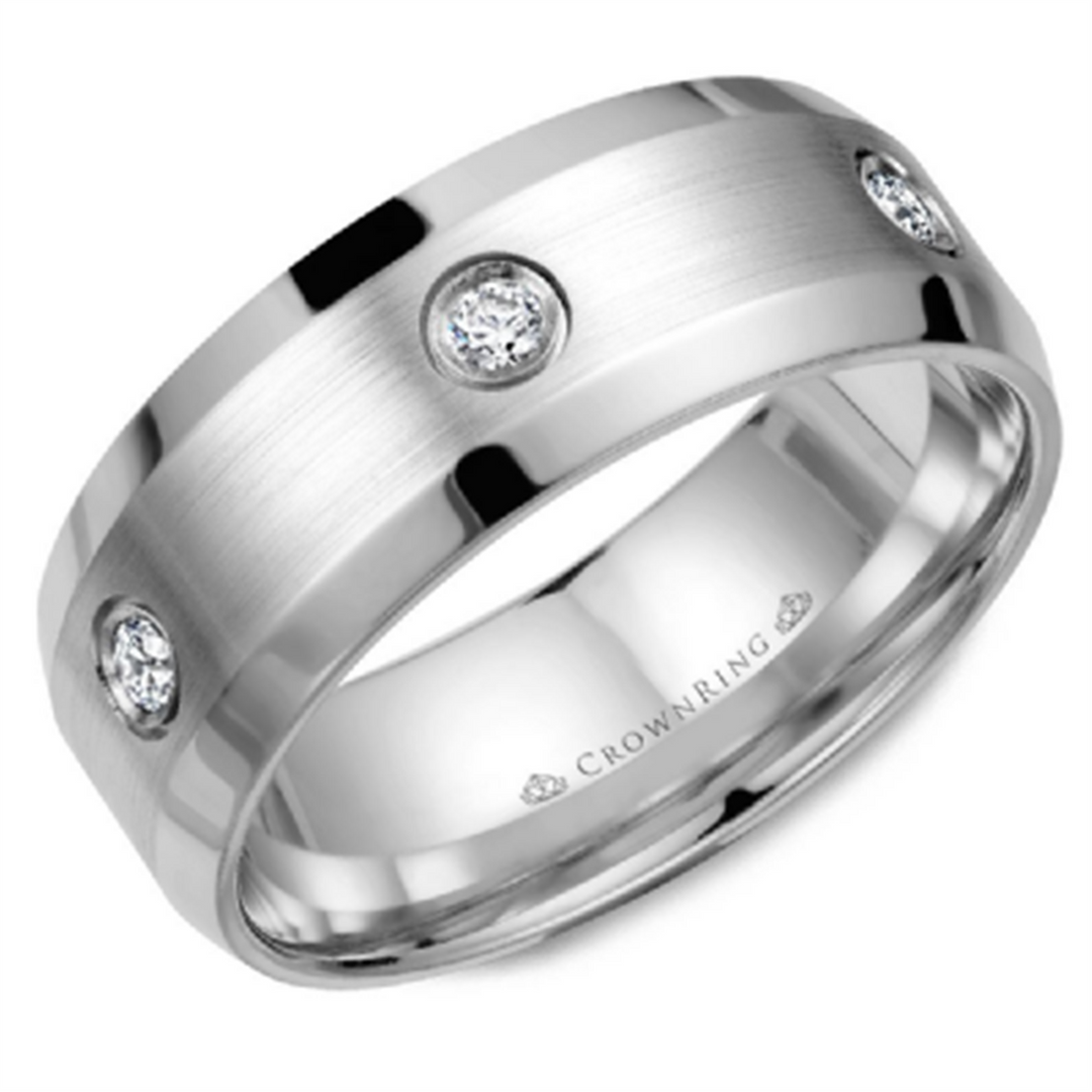 Men's Gold Bevel Diamond Band