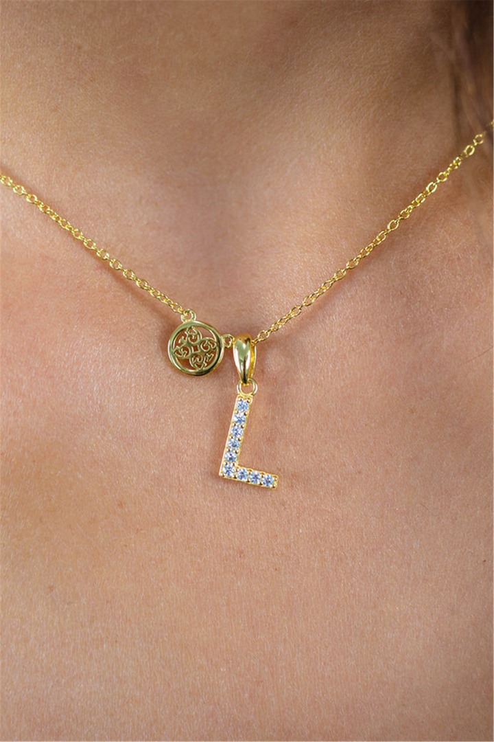 Yellow Sterling Silver Initial "L" Polished Pendant Necklace

PENDAN
