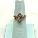 Load image into Gallery viewer, 14K Yellow &amp; White Gold Floral Marquise Lab Diamond Engagement Ring
C
