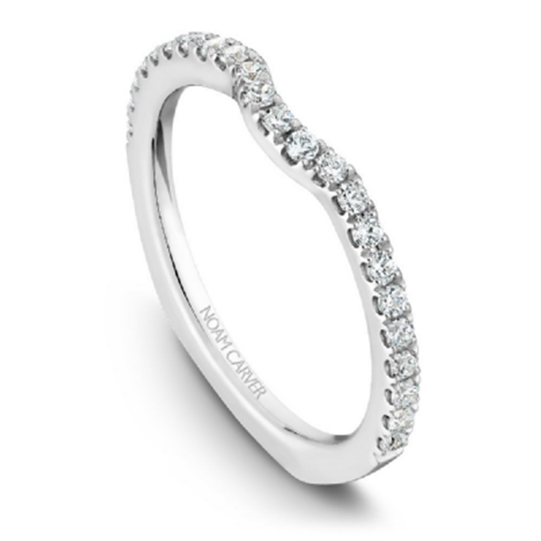 Lady's White Gold Curved Prong Set Diamonds Band
Diamond Shape: Round