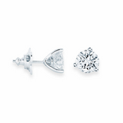 White Sterling Silver Cubic Zirconiums Round Polished Stud Earrings
E
