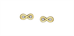 Load image into Gallery viewer, 10K Yellow Gold Infinity Diamonds Stud Earrings
Total Diamonds: 0.05
