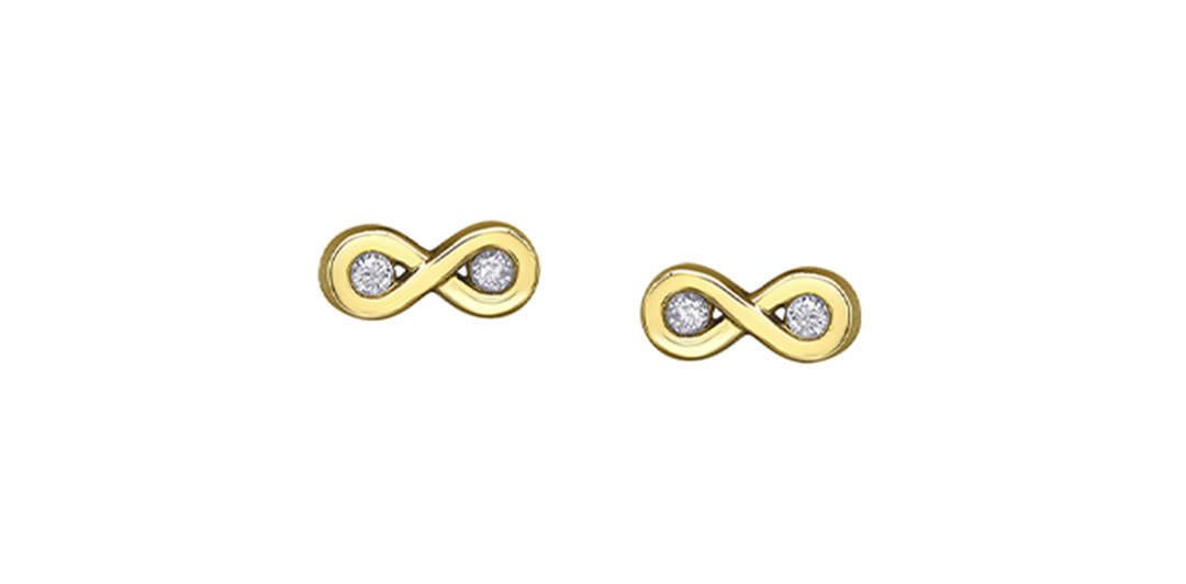 10K Yellow Gold Infinity Diamonds Stud Earrings
Total Diamonds: 0.05