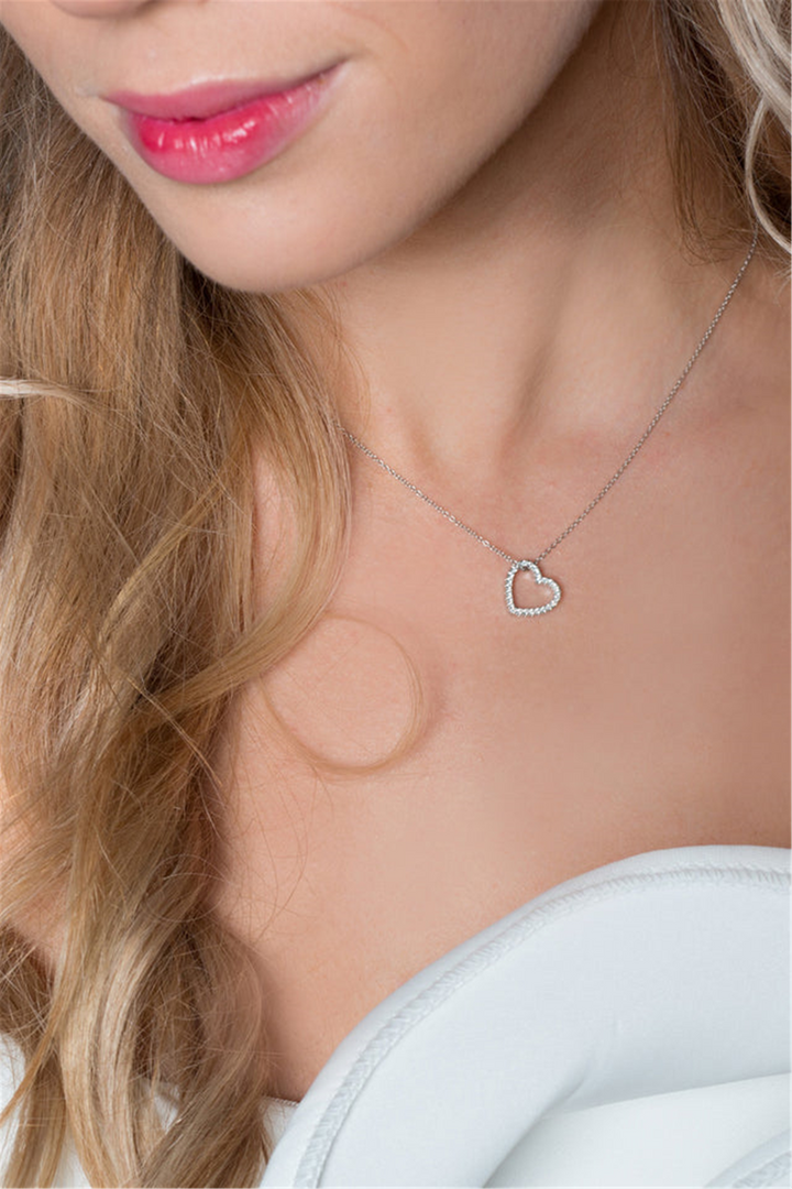 White Sterling Silver Heart Polished Pendant Necklace

PENDANT
Ston