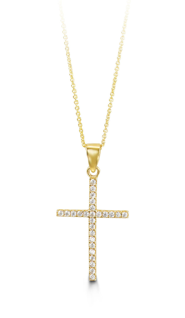 10K Yellow Gold Cross Pendant Necklace