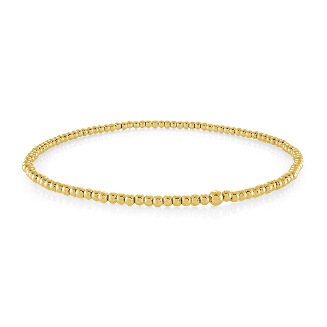 Gold Stainless Steel Ball Stretch Anklet 
Length: 10"
Width: 3mm
Fi