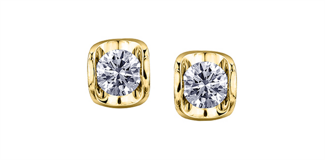 14K Yellow Gold Tension Set Diamonds Stud Earrings
Total Diamonds: 0.