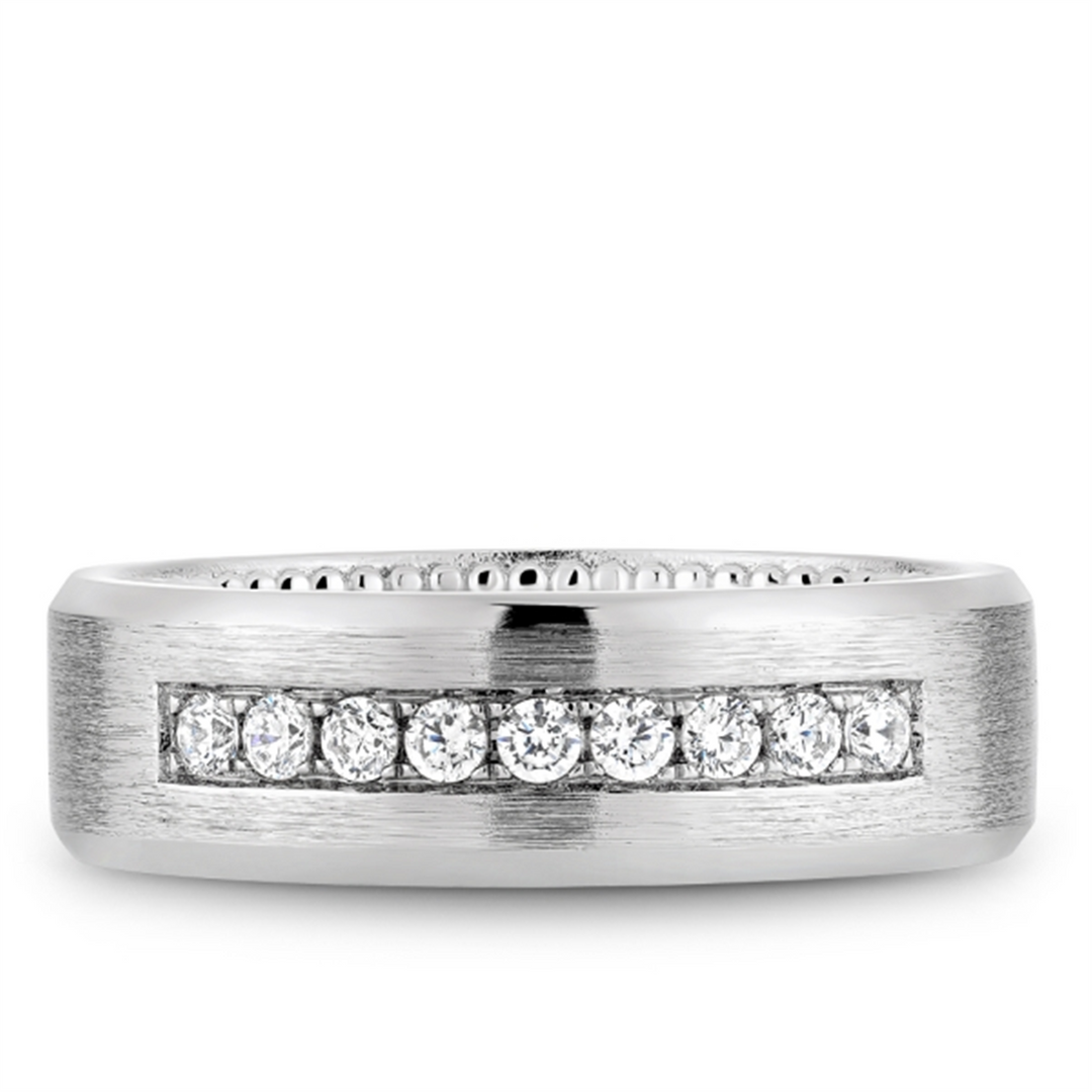 Men's White Gold Bevel Diamond Band
Total Diamonds: 0.31cttw
Top Wid