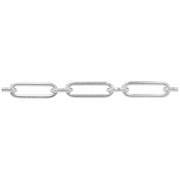 White Sterling Silver Paperclip Bracelet 
Top Width: 5.2mm
Length: 7