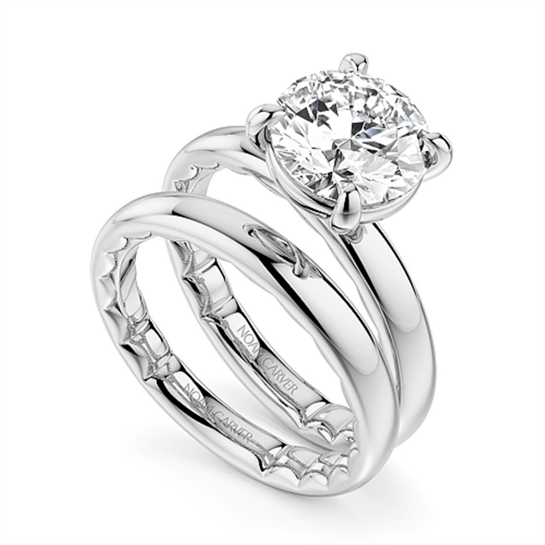 14K White Gold Solitaire Diamond Engagement Ring Semi-Mount
Fits Cent