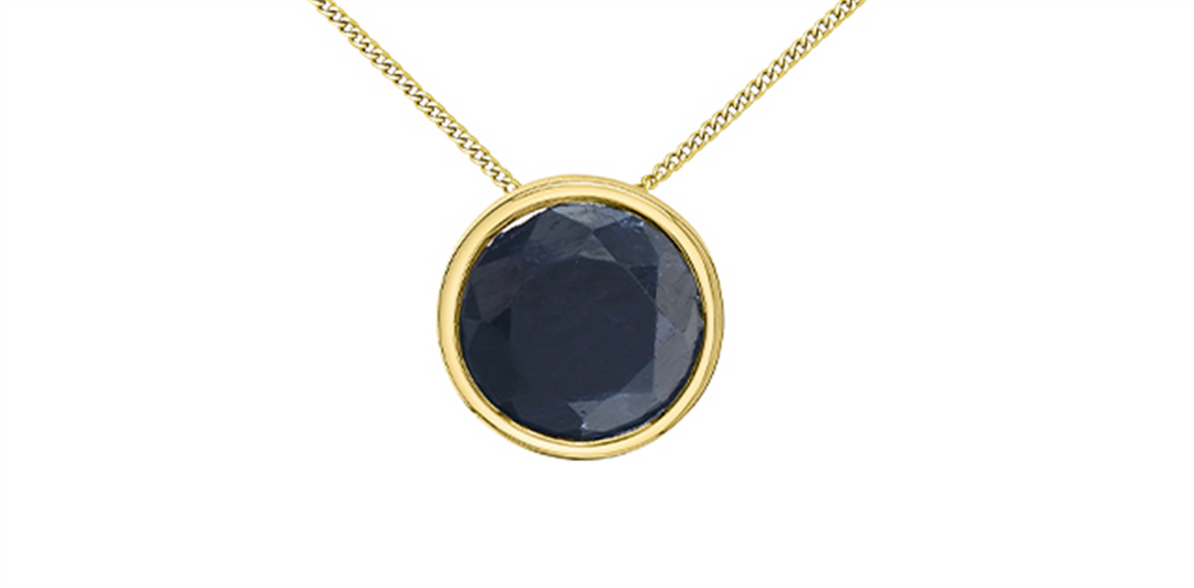 10K Yellow Gold Round Polished Sapphire Pendant Necklace

PENDANT
P