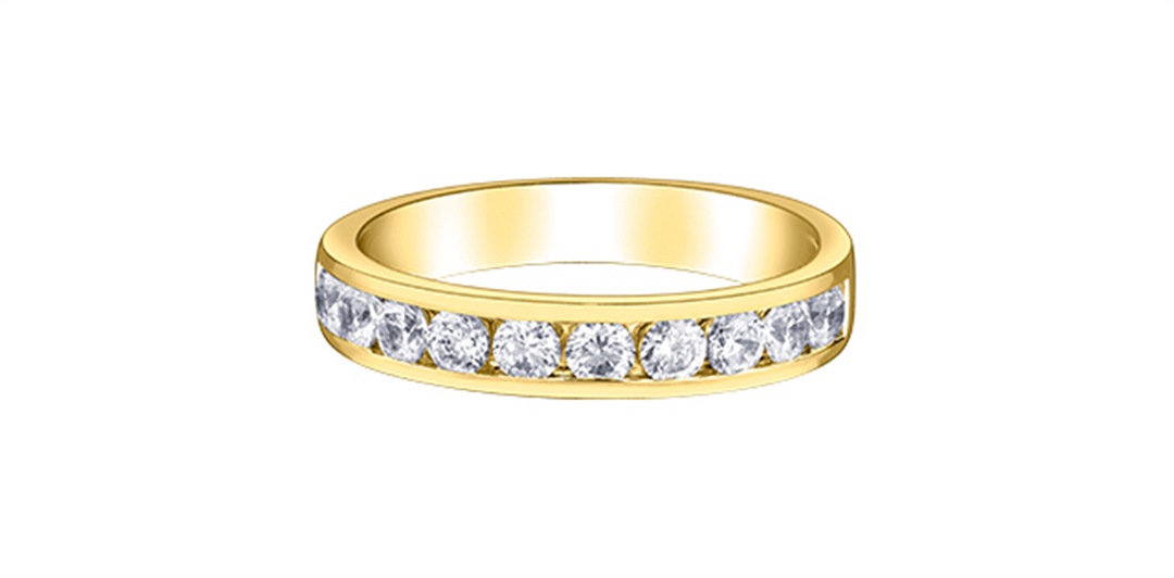 Lady's 14K Yellow Gold Channel Set Diamonds Band
Diamond Shape: Round