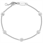 Load image into Gallery viewer, White Sterling Silver Diamond by the Yard Open Link Bracelet 
Top Wid